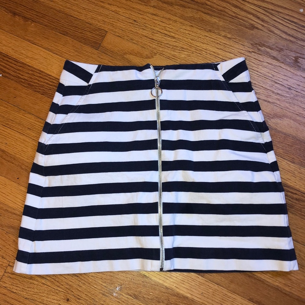 Navy and white stripped tight skirt